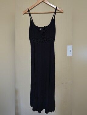 Idyllwind Black Maxi Dress with Lace Waistband